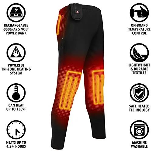 ActionHeat 5V Base Layer Battery Heated Pants for Men - Trouser for Cold Weather