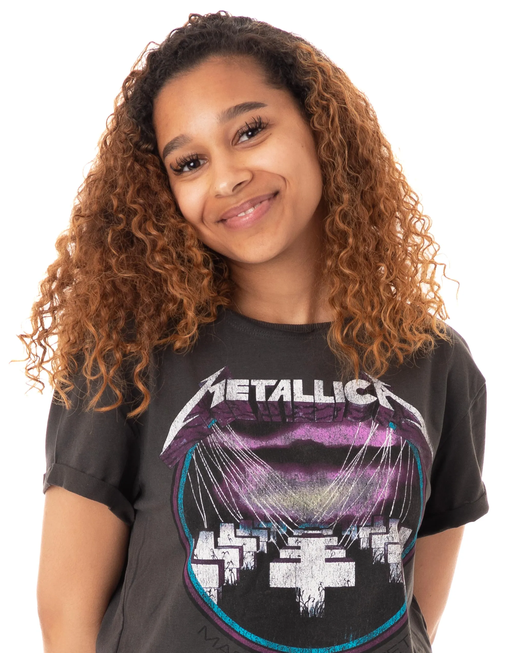 Amplified Metallica Master Of Puppets Women's Cropped T-Shirt