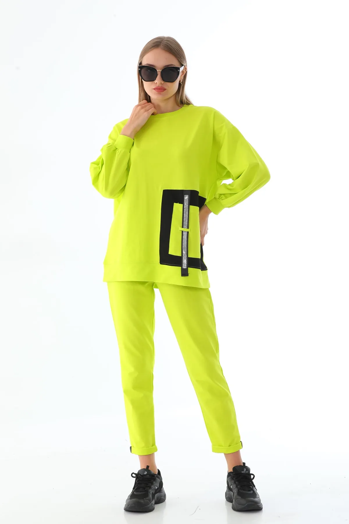 B&P Nefla Tracksuit Neon Yellow