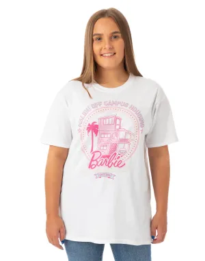 Barbie Womens White Malibu Off Campus Logo Short Sleeved T-Shirt