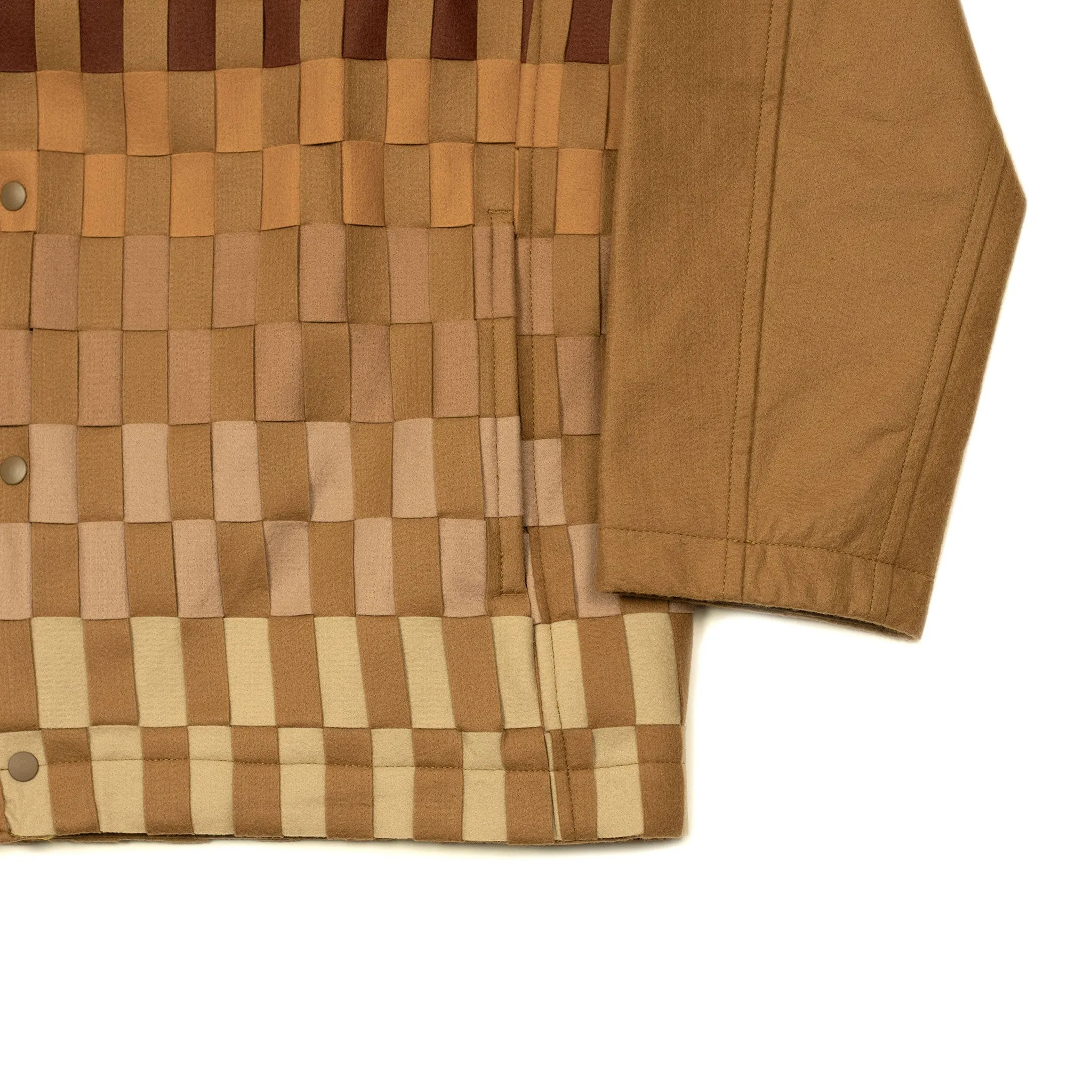 Basketweave coaches jacket in biege gradient poly