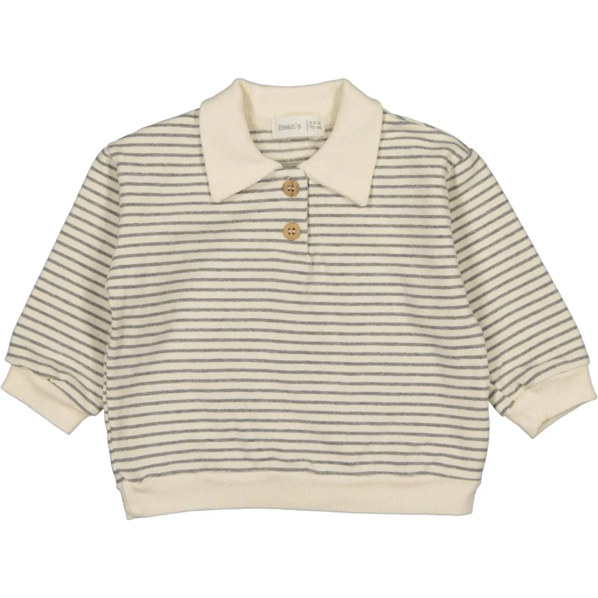 Bean's (Barcelona) - Organic Polo Sweatshirt - Ecru Stripe