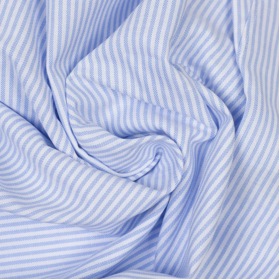 Blue candy stripe oxford cotton shirt, buttoned collar (restock)