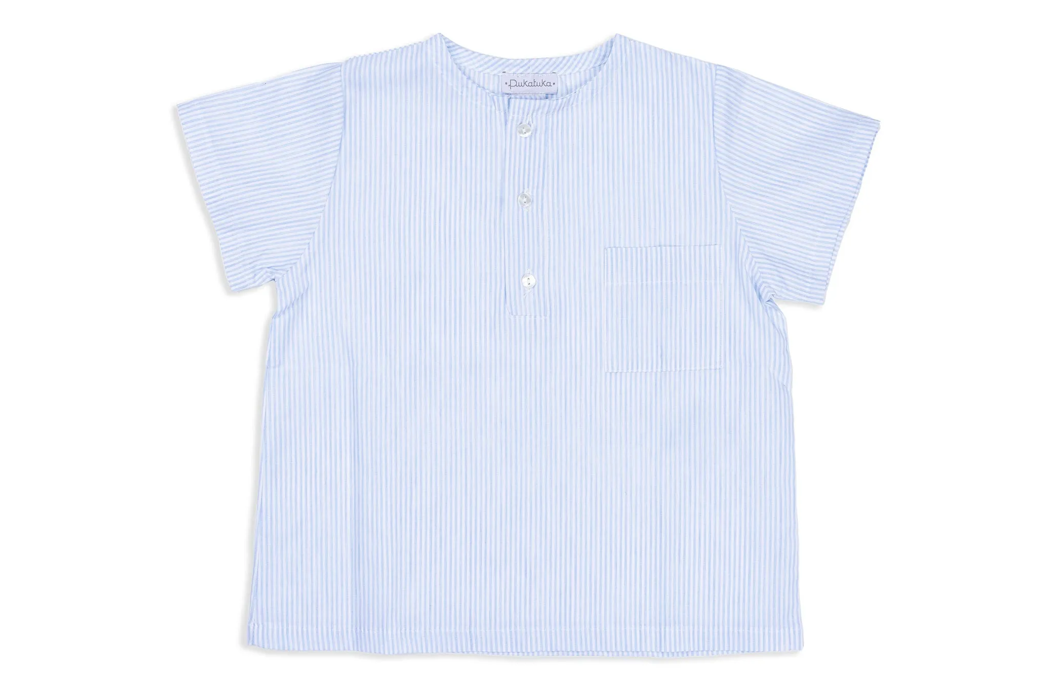 Blue Stripe Short Sleeved Shirt