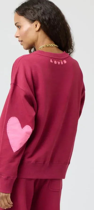 Boyfriend Sweatshirt Imperfect Heart in Burgundy - Kerri Rosenthal