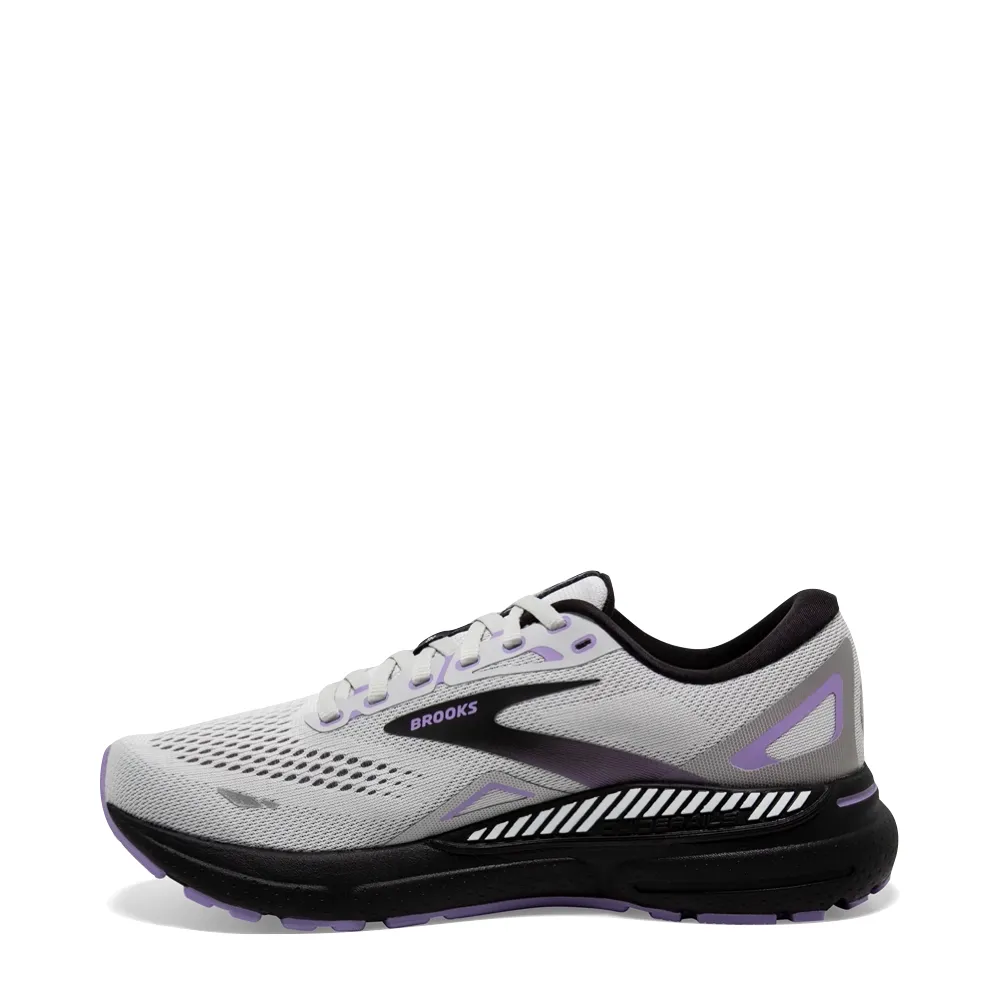 Brooks Women's Adrenaline GTS 23 Running Sneaker in Grey/Black/Purple