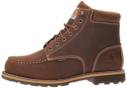 Carhartt Men's 6" Lug Bottom Moc Soft Toe CMW6197 Industrial Boot, Dark Bison Oil Tanned, 10 M US