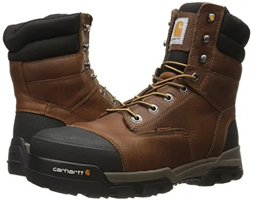 Carhartt mens 8" Energy Waterproof Composite Toe Cme8355 Industrial Boot, Peanut Oil Tan Leather, 9.5 US