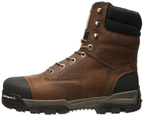 Carhartt mens 8" Energy Waterproof Composite Toe Cme8355 Industrial Boot, Peanut Oil Tan Leather, 9.5 US