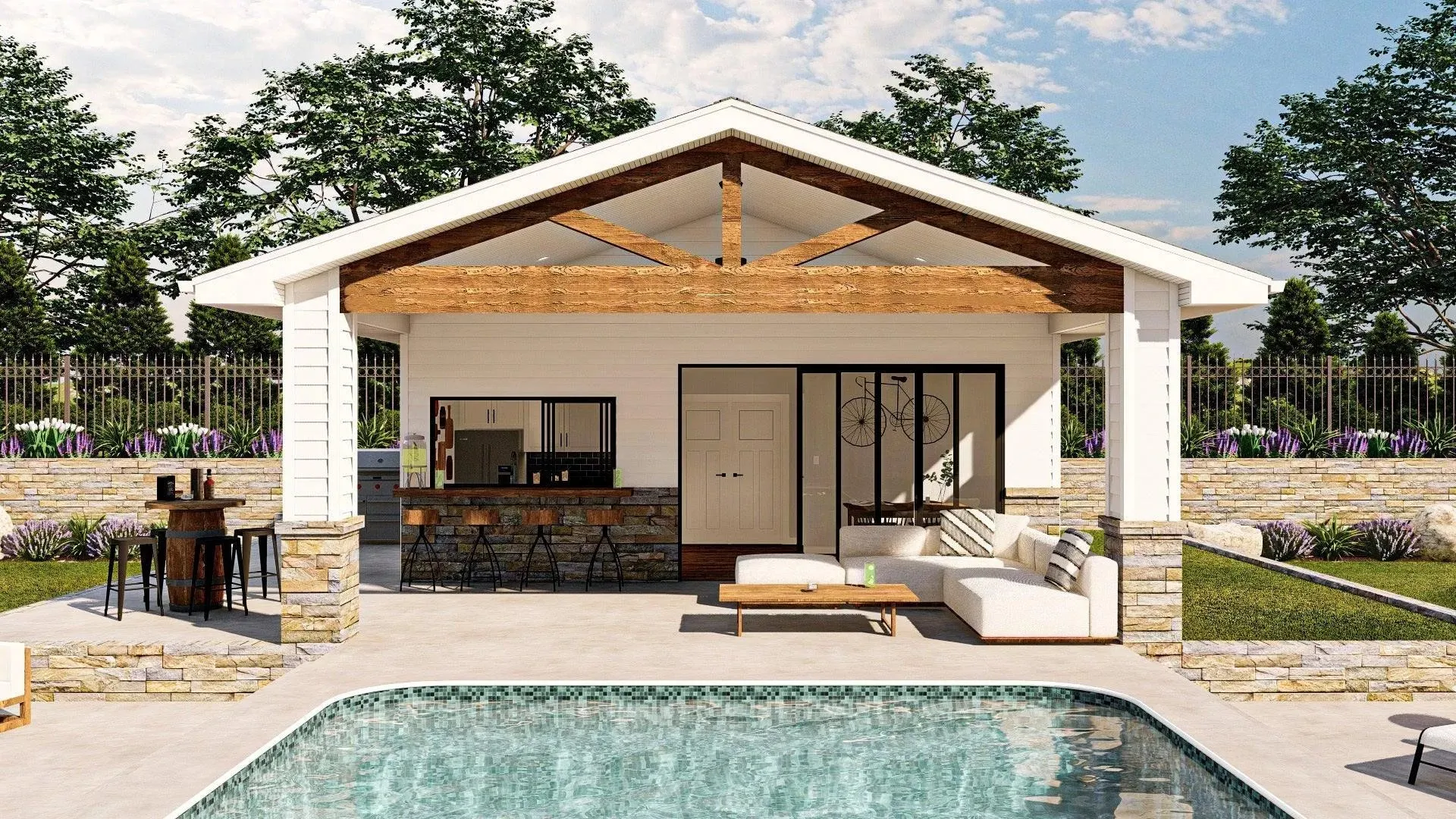 Charming 360 sq. ft. pool house for ultimate relaxation and fun!