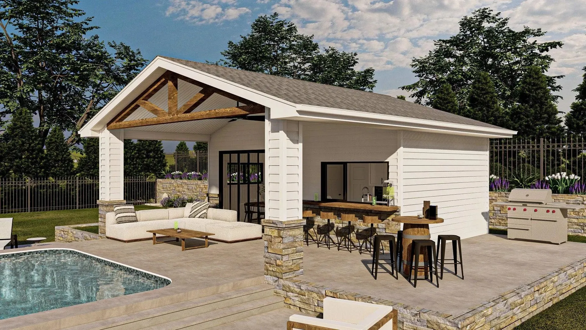 Charming 360 sq. ft. pool house for ultimate relaxation and fun!