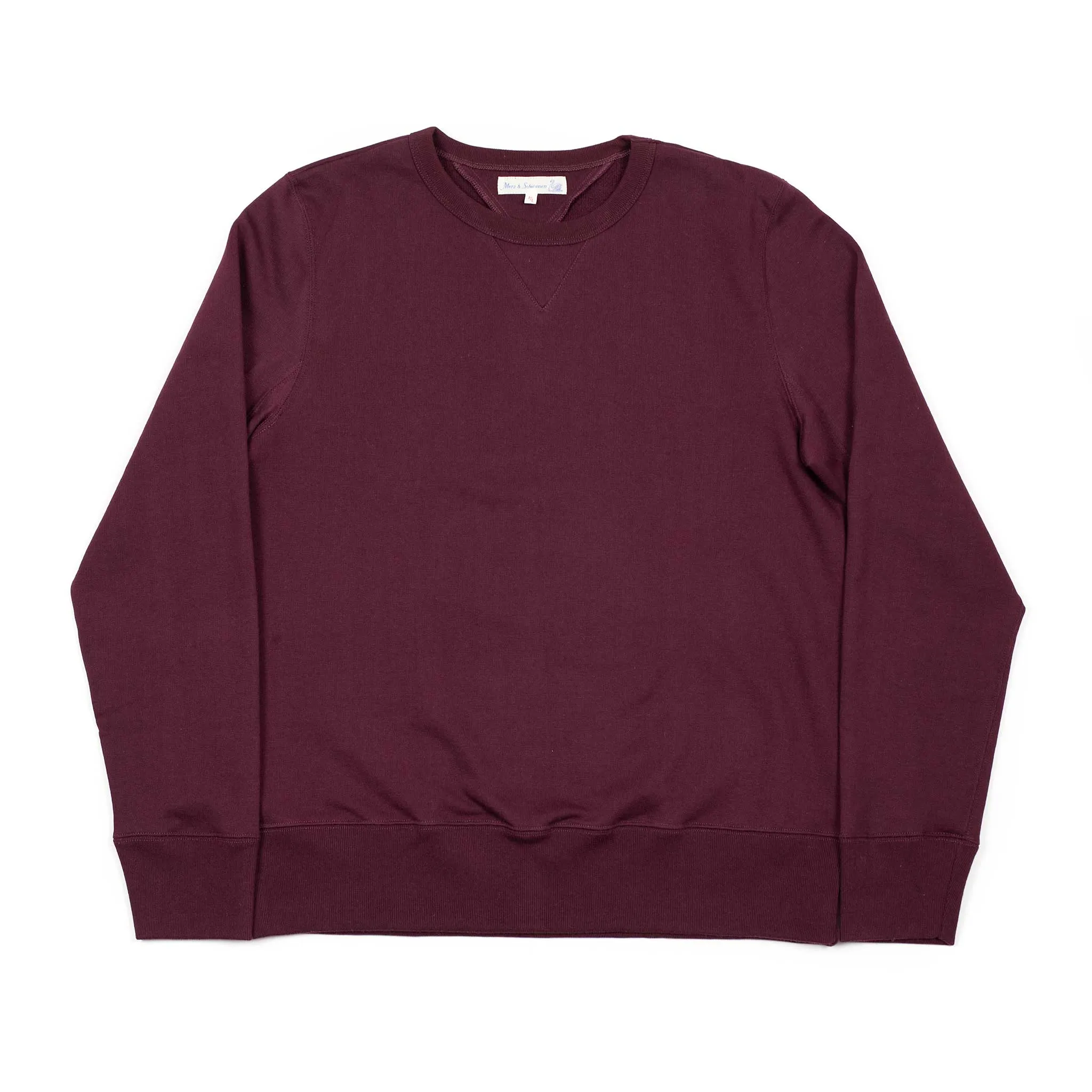 Classic three-thread 346 sweatshirt in 'Ruby Red' burgundy cotton