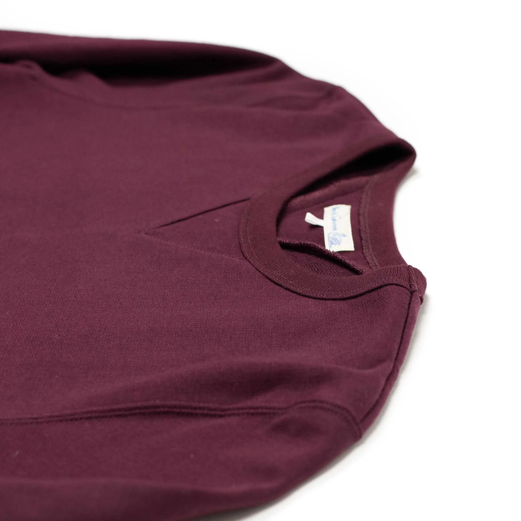 Classic three-thread 346 sweatshirt in 'Ruby Red' burgundy cotton