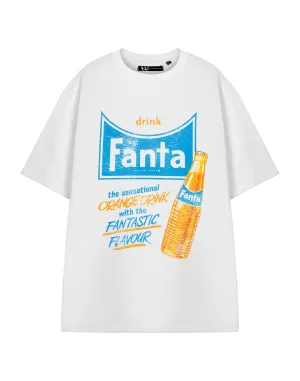 Coca Cola Fanta Orange Drink Unisex White Short Sleeved T-Shirt