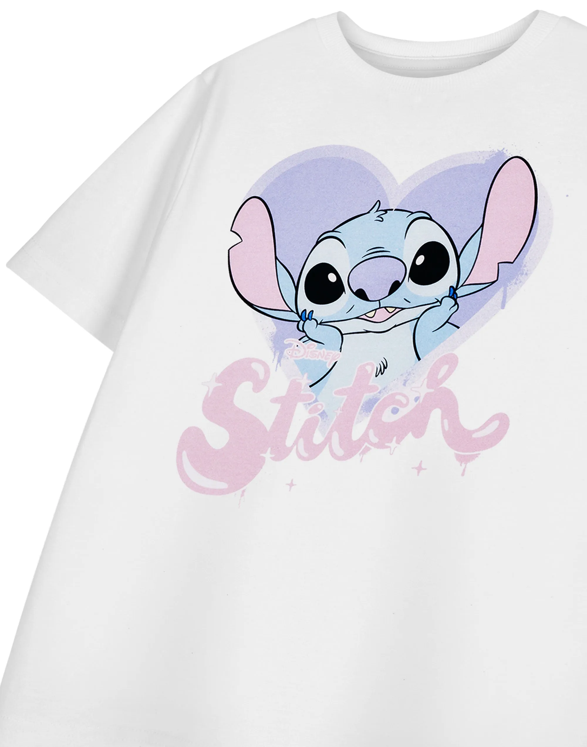 Disney Heart Bubble Girls White Short Sleeved T-Shirt