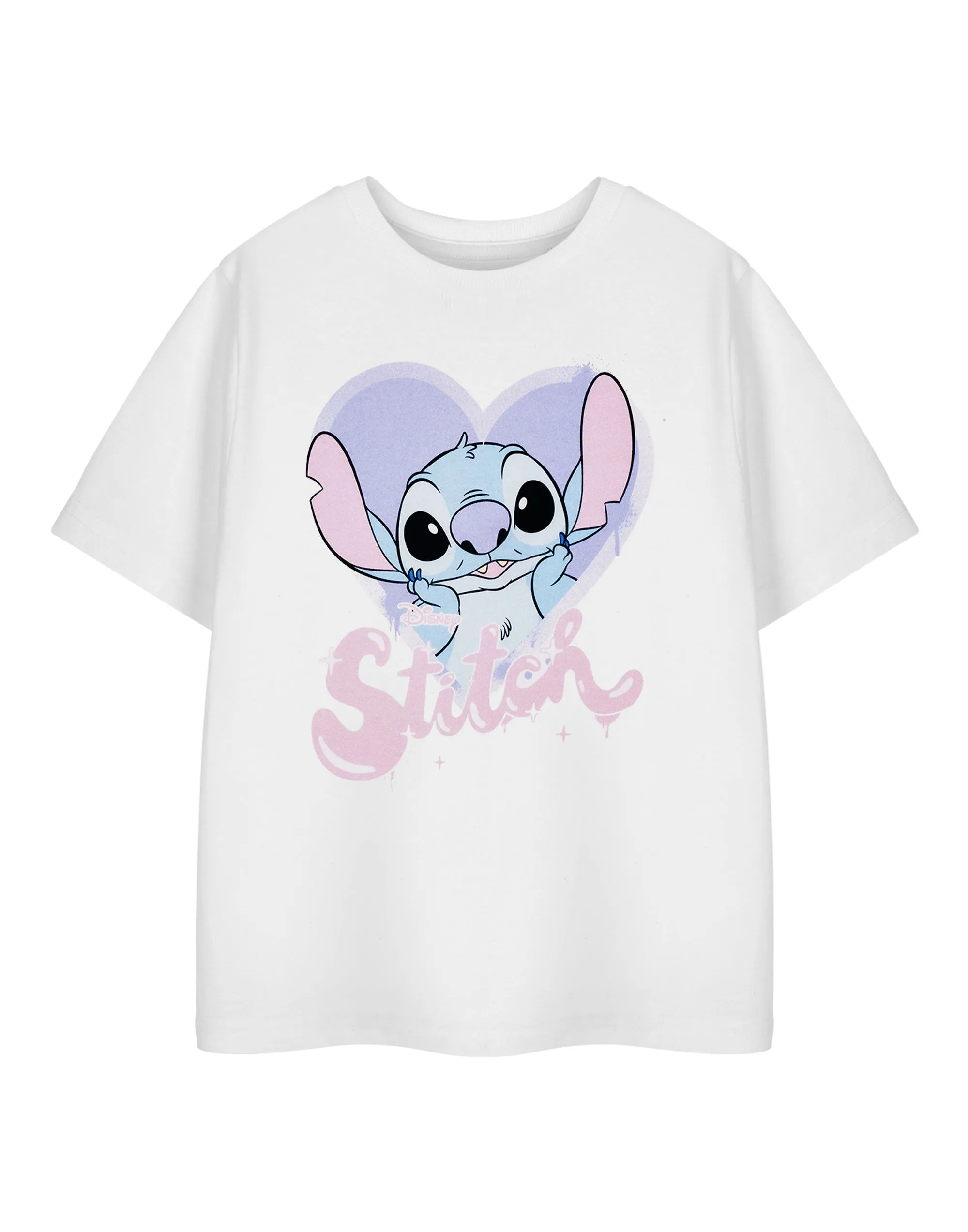 Disney Heart Bubble Girls White Short Sleeved T-Shirt