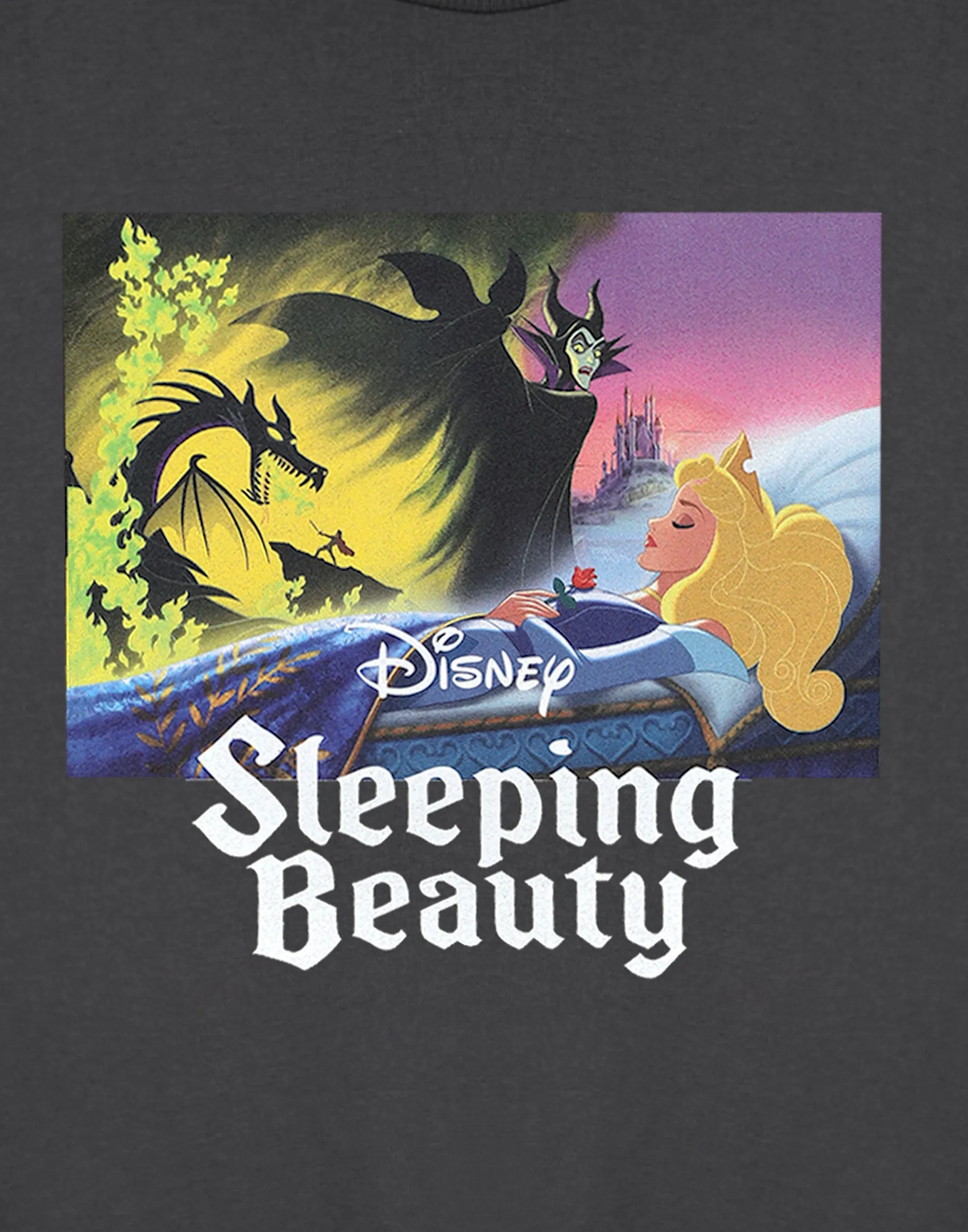 Disney Sleeping Beauty Aurora Womens Grey Cropped Short Sleeved T-Shirt