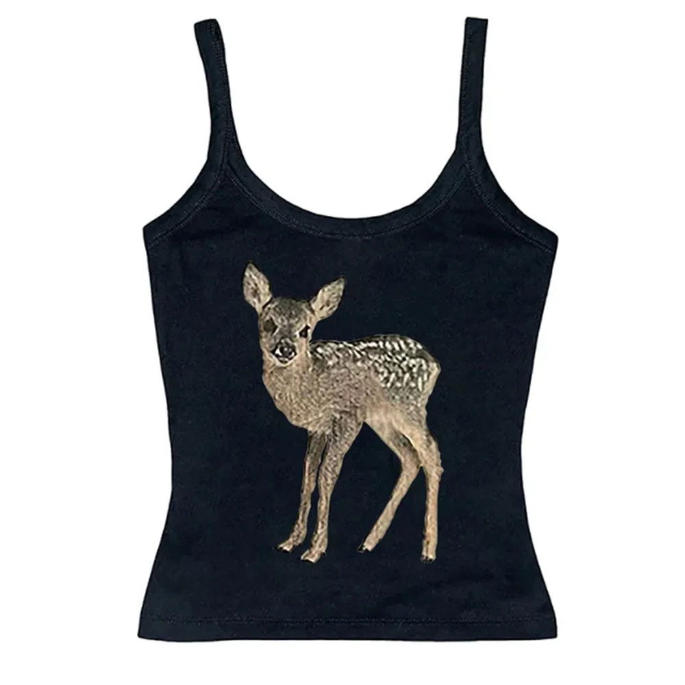 Fawn Print Y2K Tank Top