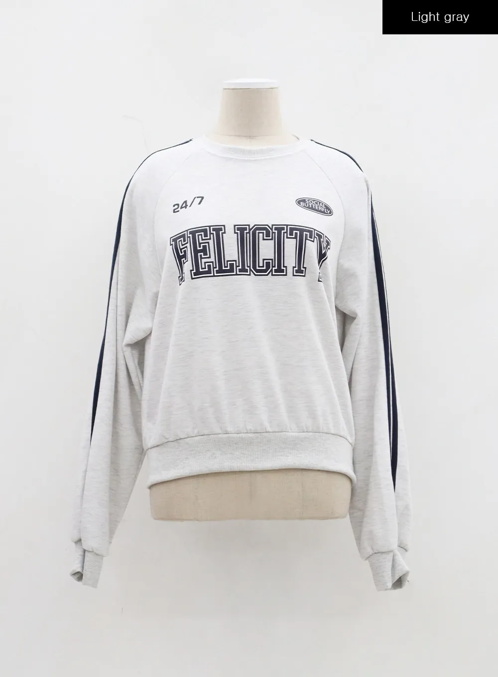 Felicity Stripe Detail Cropped Sweatshirt BJ320