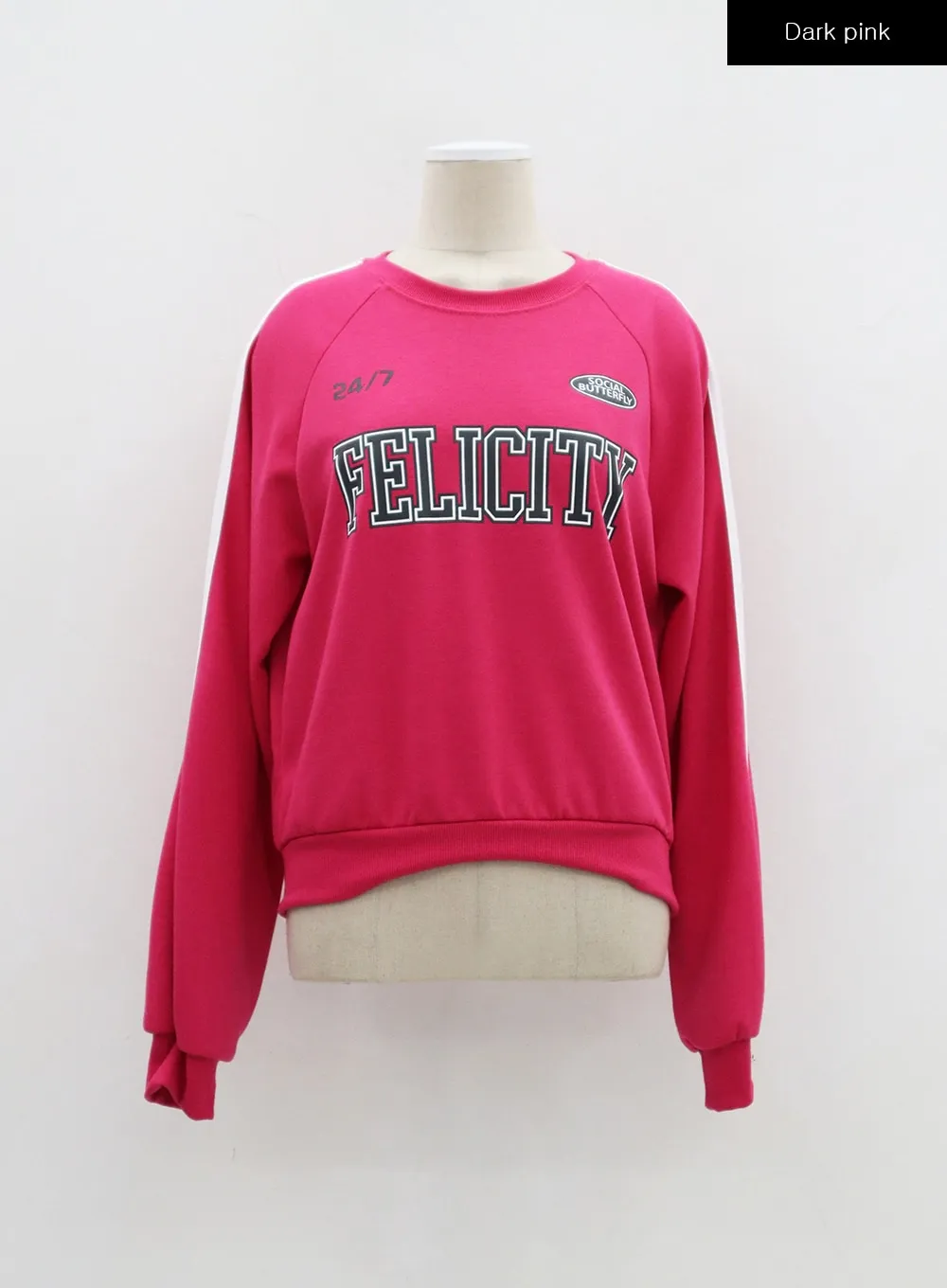 Felicity Stripe Detail Cropped Sweatshirt BJ320