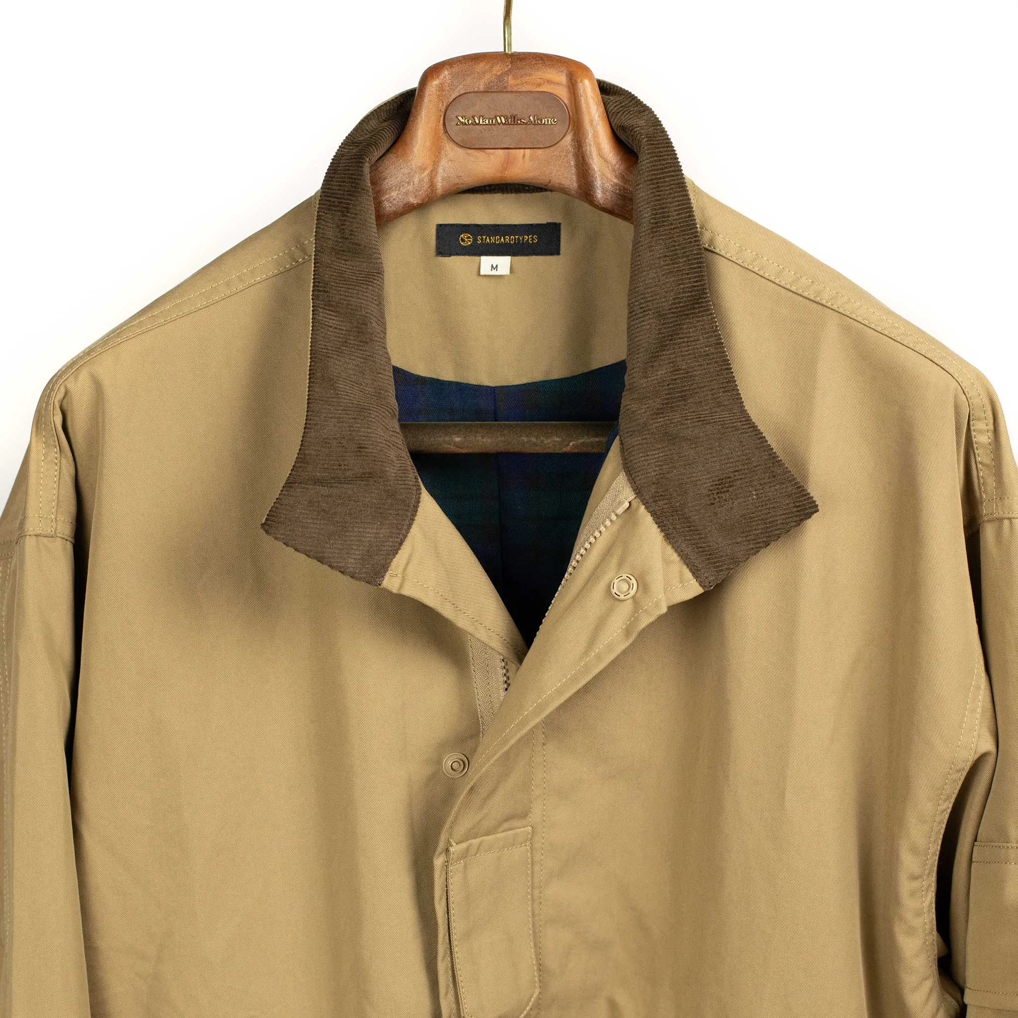 Field parka in tan cotton and poly twill