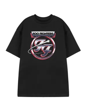 Foo Fighters Chrome Mens Black Short Sleeved T-Shirt