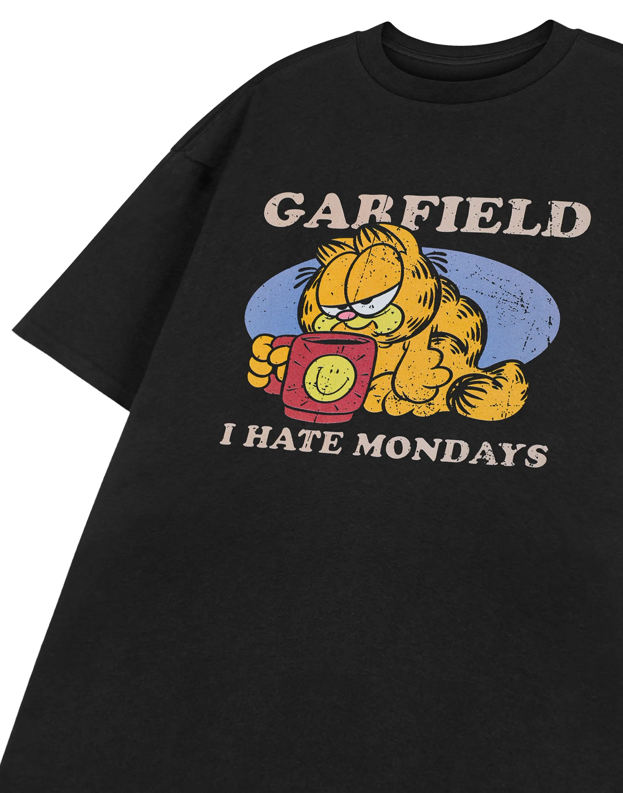 Garfield I Hate Mondays Mens Black Short Sleeved T-Shirt