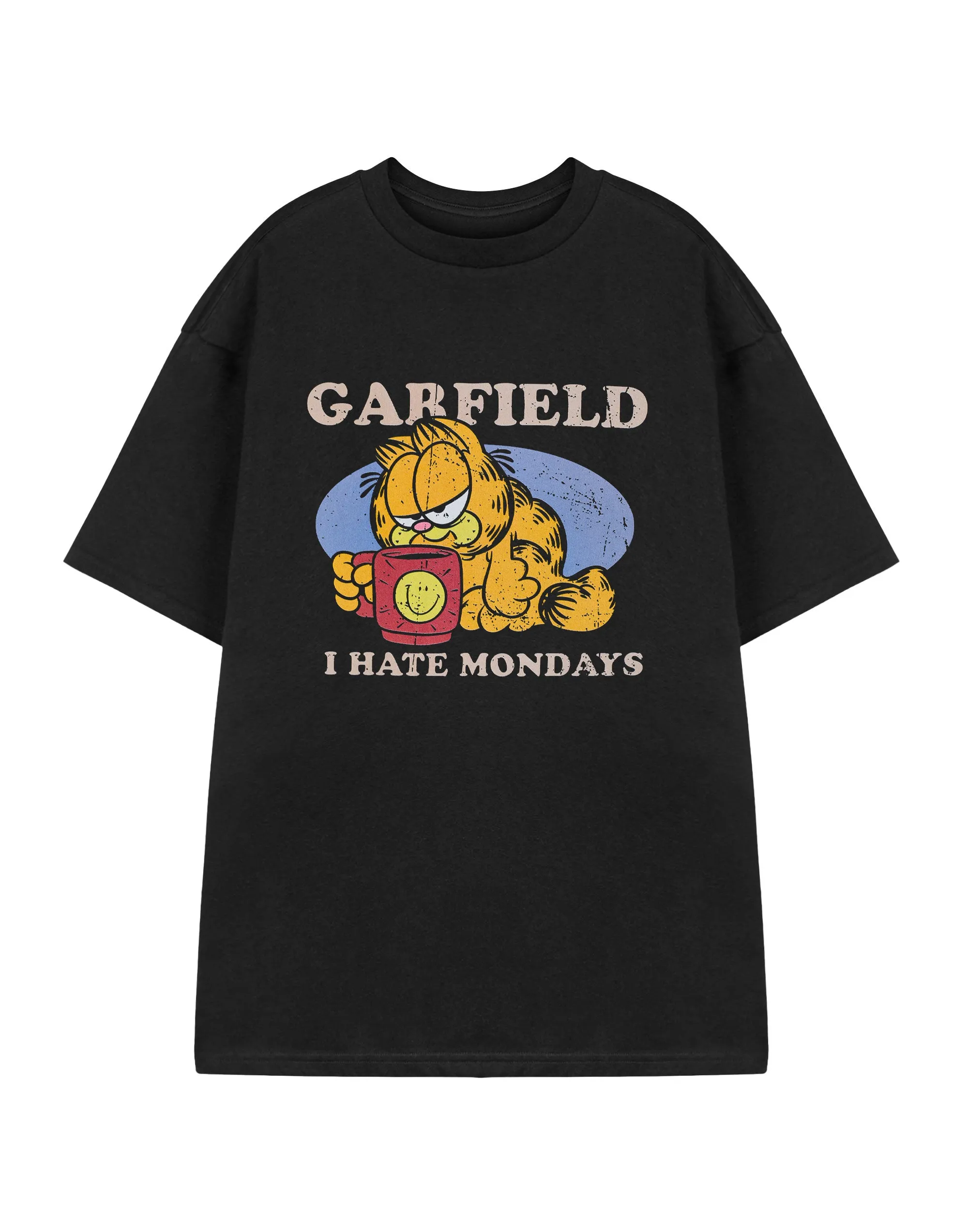 Garfield I Hate Mondays Mens Black Short Sleeved T-Shirt