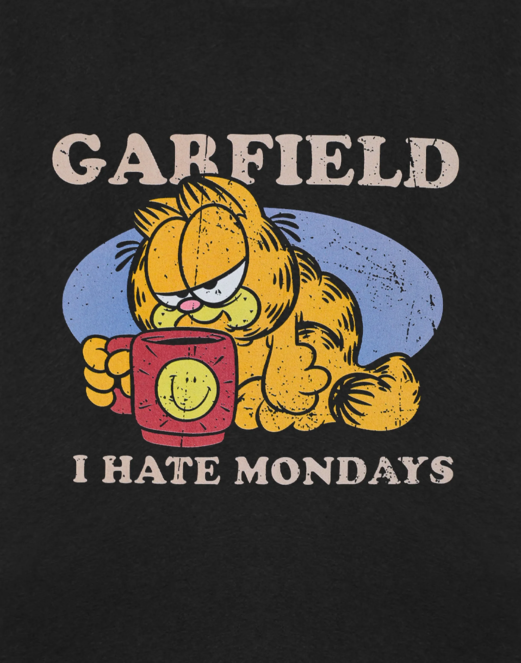 Garfield I Hate Mondays Mens Black Short Sleeved T-Shirt