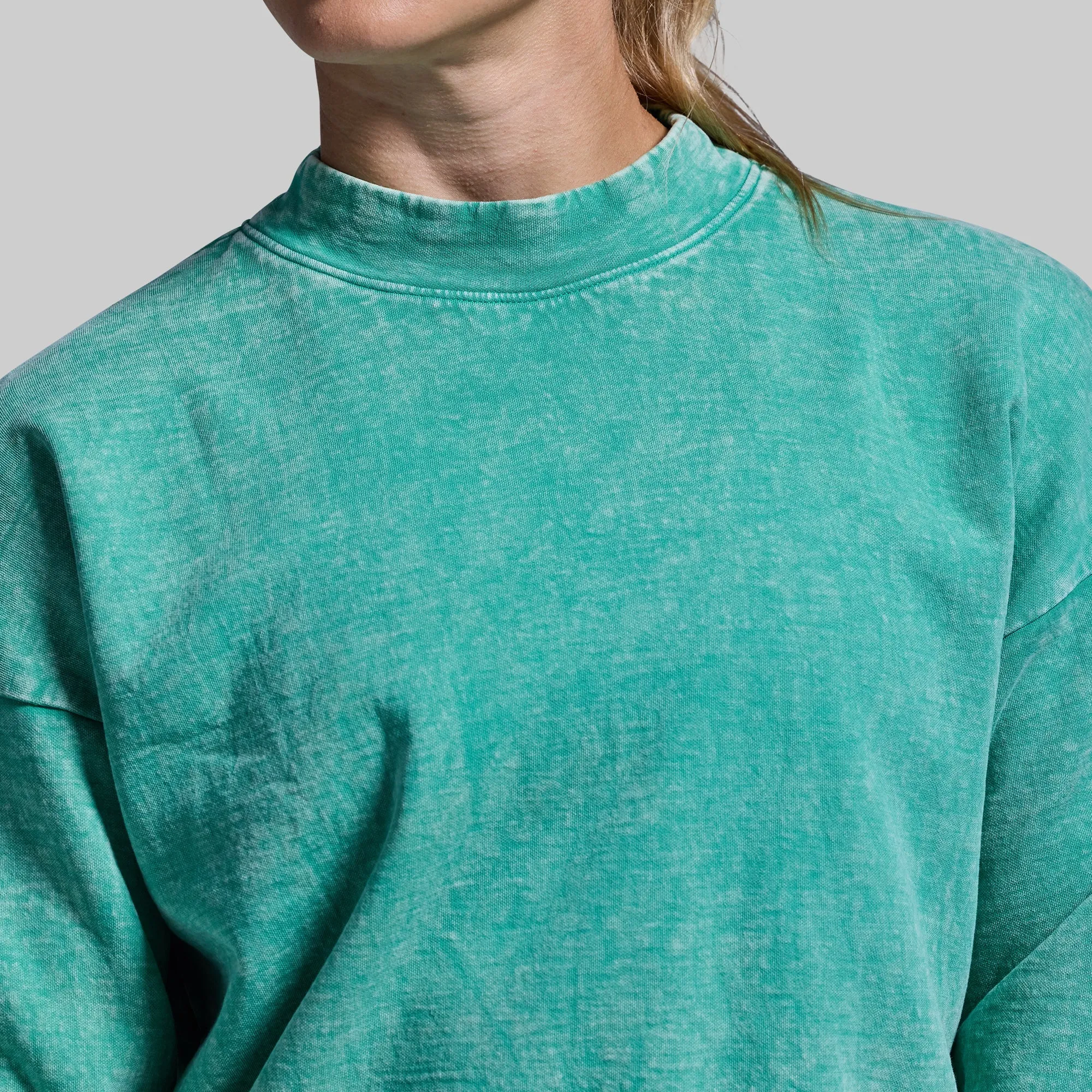 Good Karma Cropped Sweatshirt (Washed Jade)