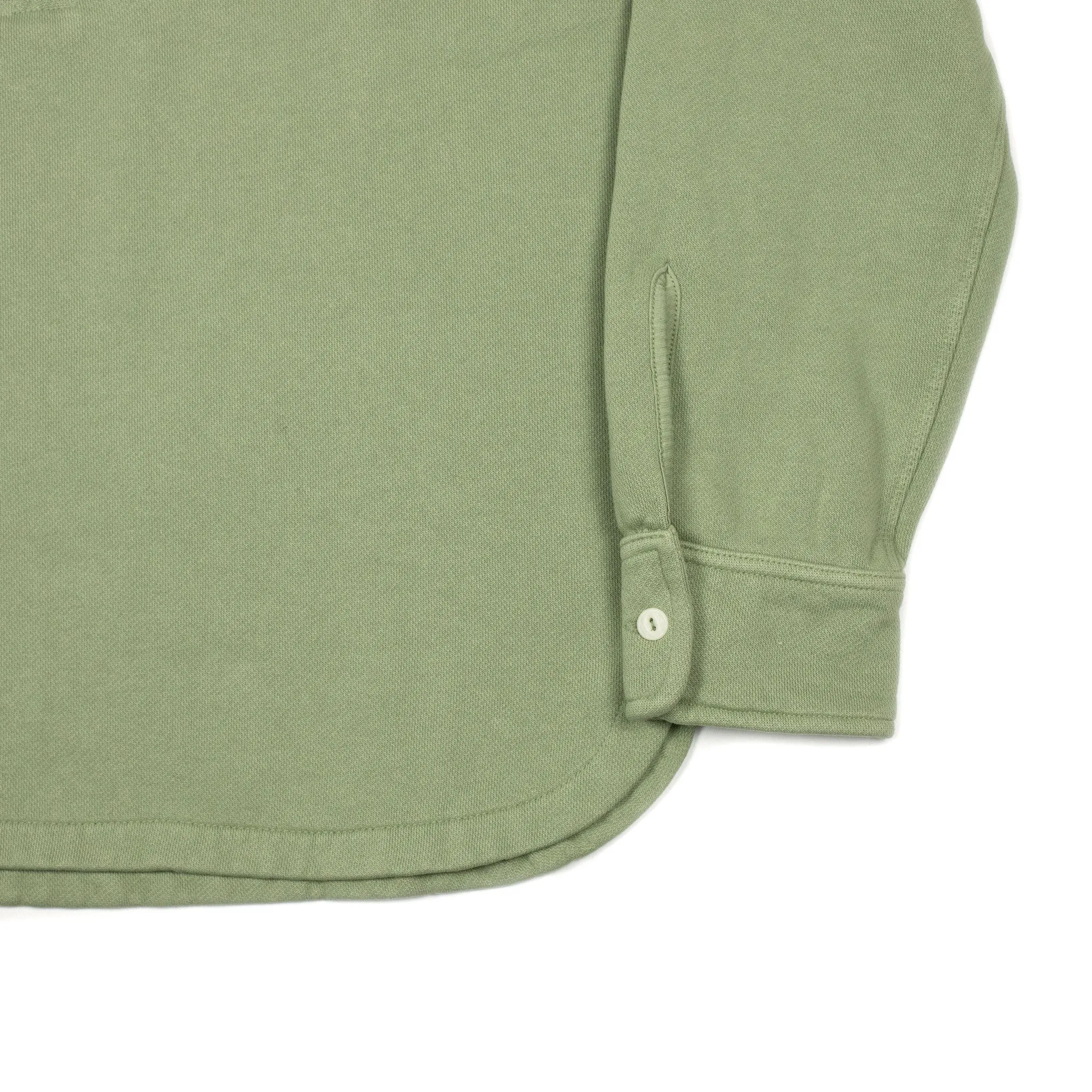 Half-zip sweatshirt in faded olive organic cotton fleece (restock)