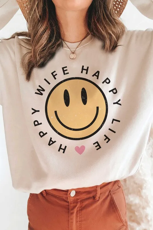 HAPPY WIFE HAPPY LIFE Graphic Sweatshirt *Online Only*