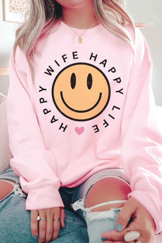 HAPPY WIFE HAPPY LIFE Graphic Sweatshirt *Online Only*