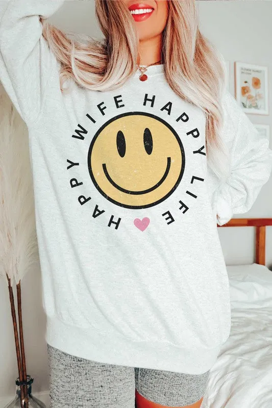 HAPPY WIFE HAPPY LIFE Graphic Sweatshirt *Online Only*