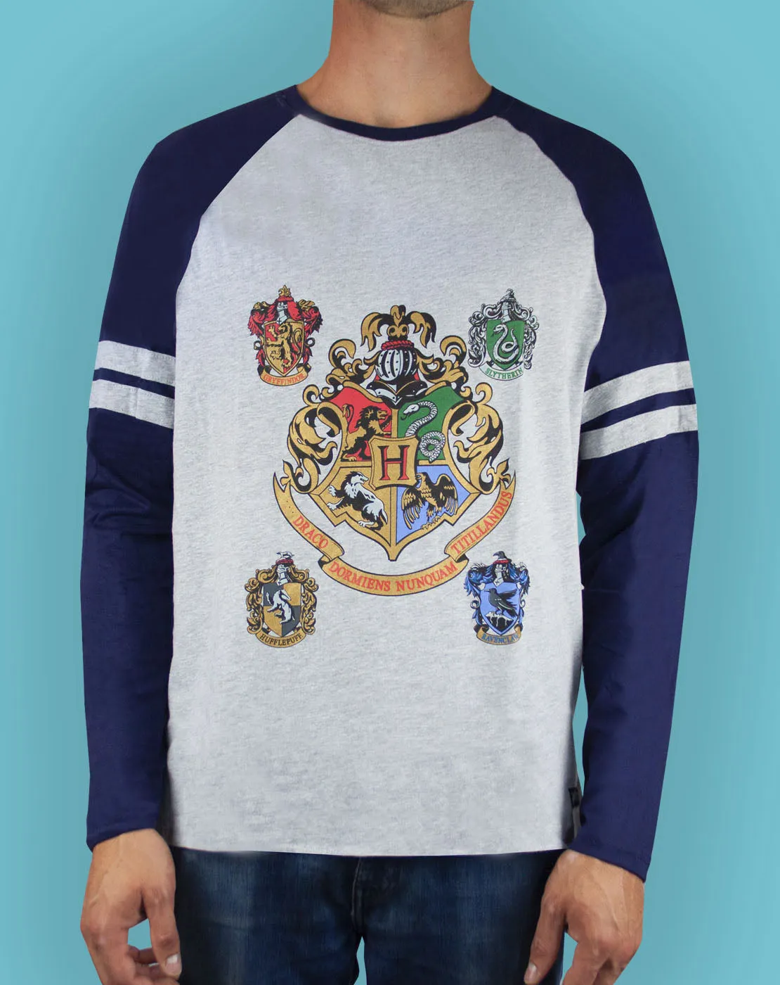 Harry Potter Hogwarts House Crests Men's Raglan Top