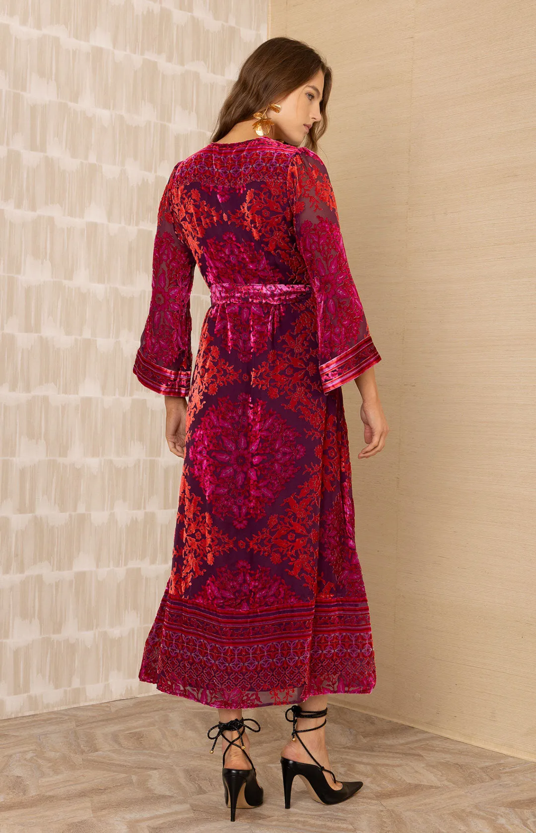 Helena Velvet Maxi Burnout Dress