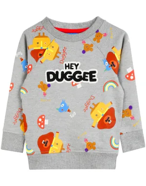 Hey Duggee Sweatshirt Squirrels Club Boy's Grey Long Sleeved Kids Sweater