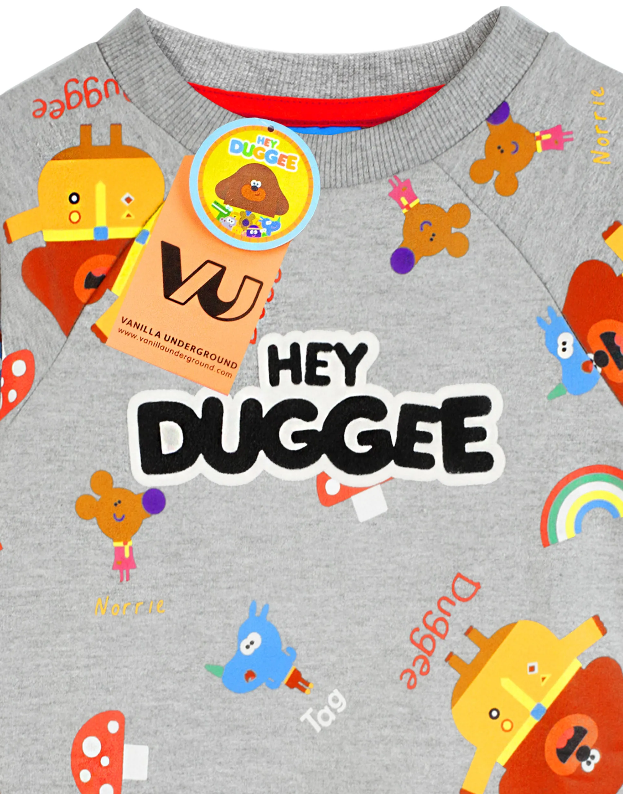 Hey Duggee Sweatshirt Squirrels Club Boy's Grey Long Sleeved Kids Sweater