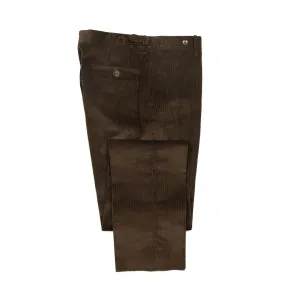 Higher-rise brown corduroy trousers with side tabs (restock)