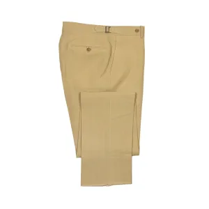 Higher-rise tan Irish linen trousers (restock)