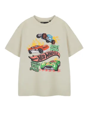 Hot Wheels Beast Mode Boys Beige Short Sleeved T-Shirt