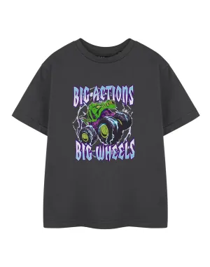 Hot Wheels Big Action Boys Grey Short Sleeved T-Shirt