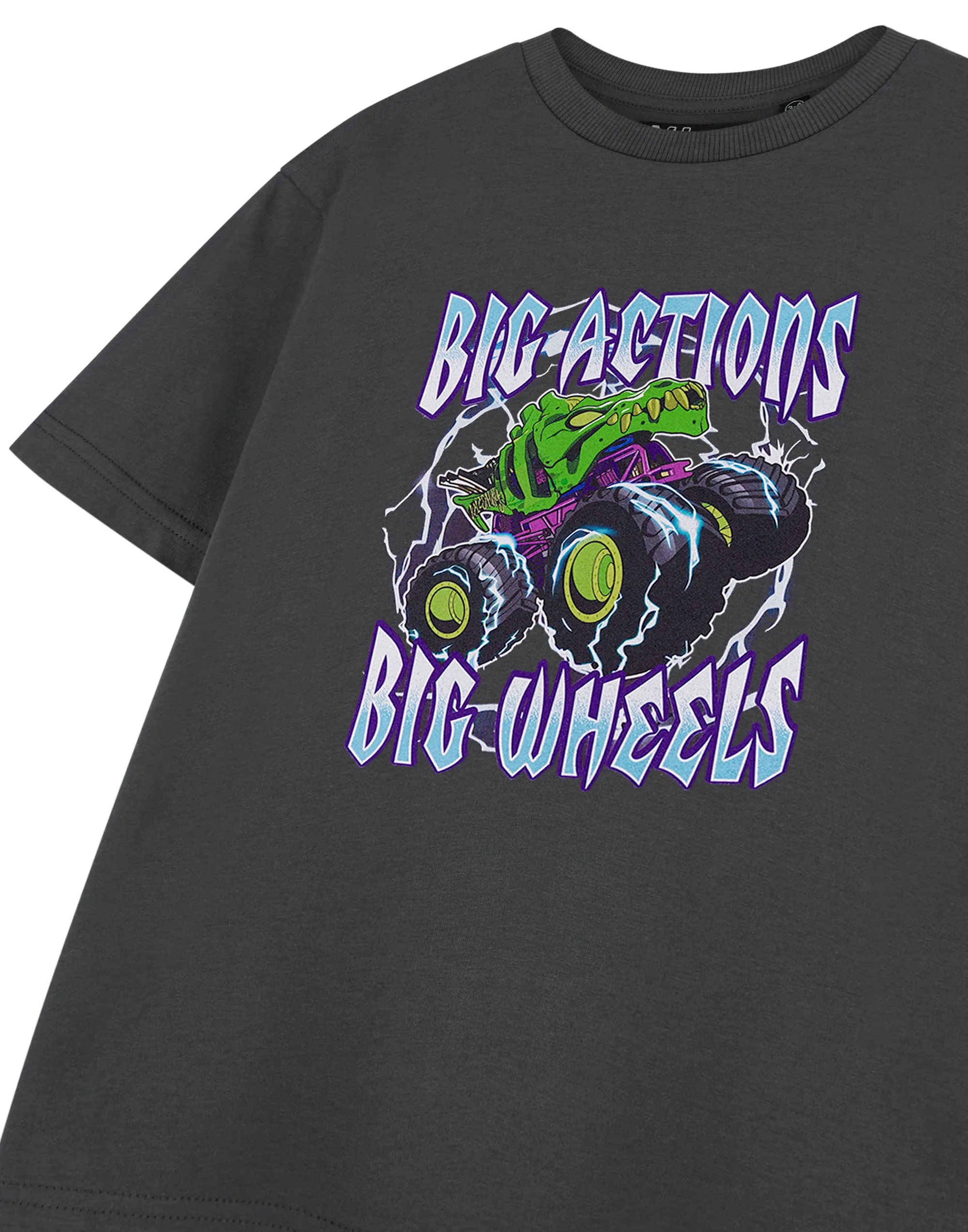 Hot Wheels Big Action Boys Grey Short Sleeved T-Shirt