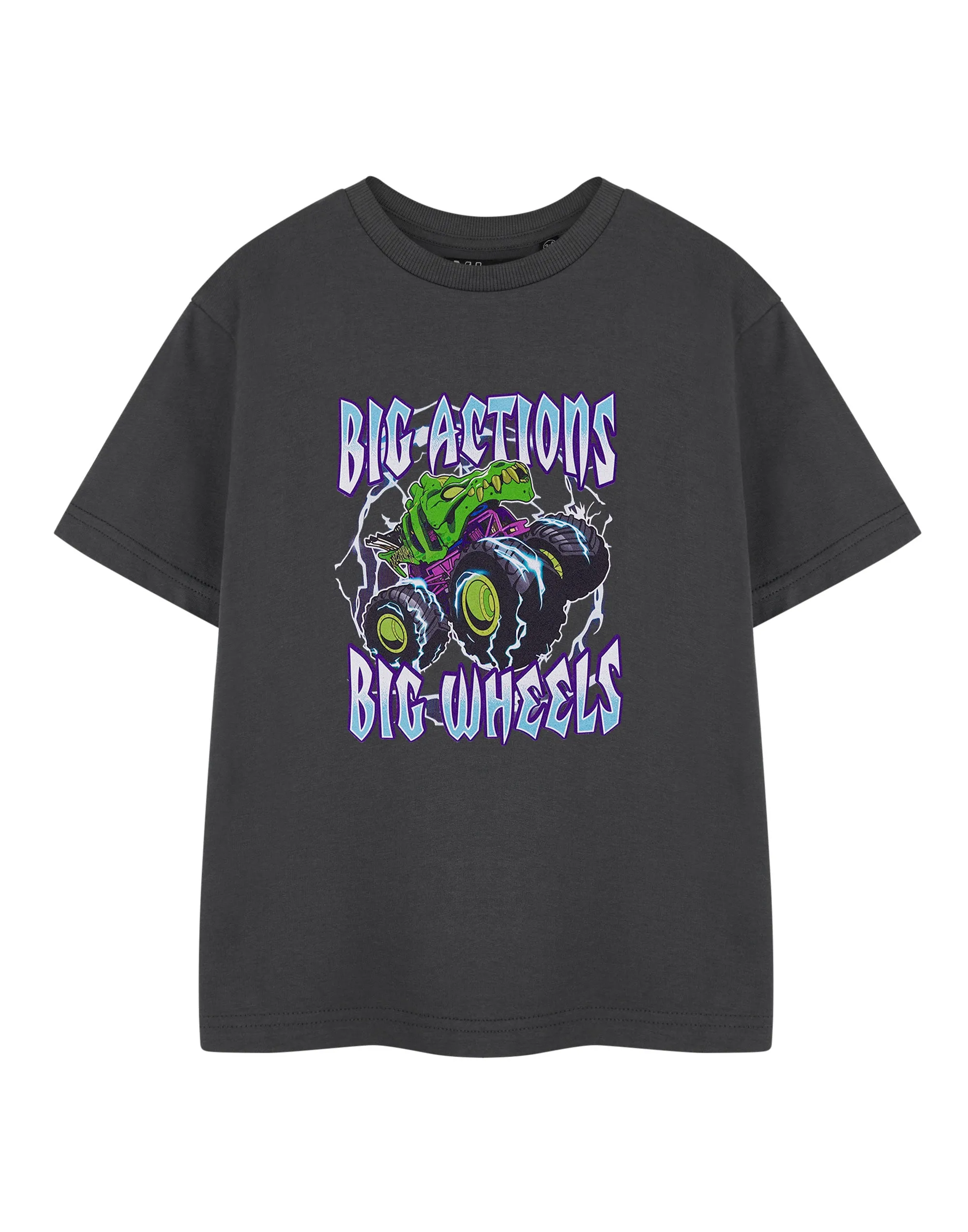 Hot Wheels Big Action Boys Grey Short Sleeved T-Shirt