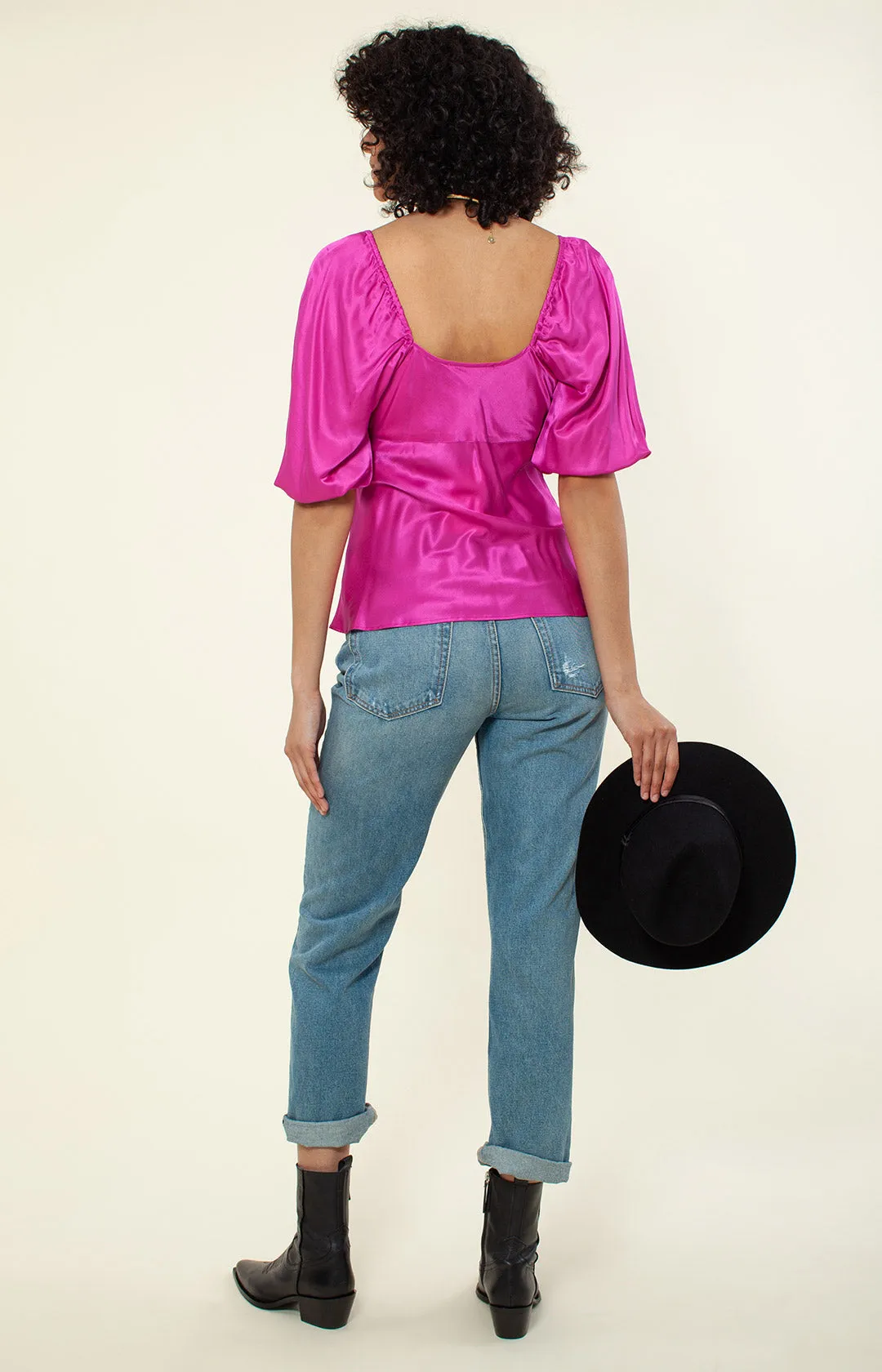 Jenese Solid Silk Top