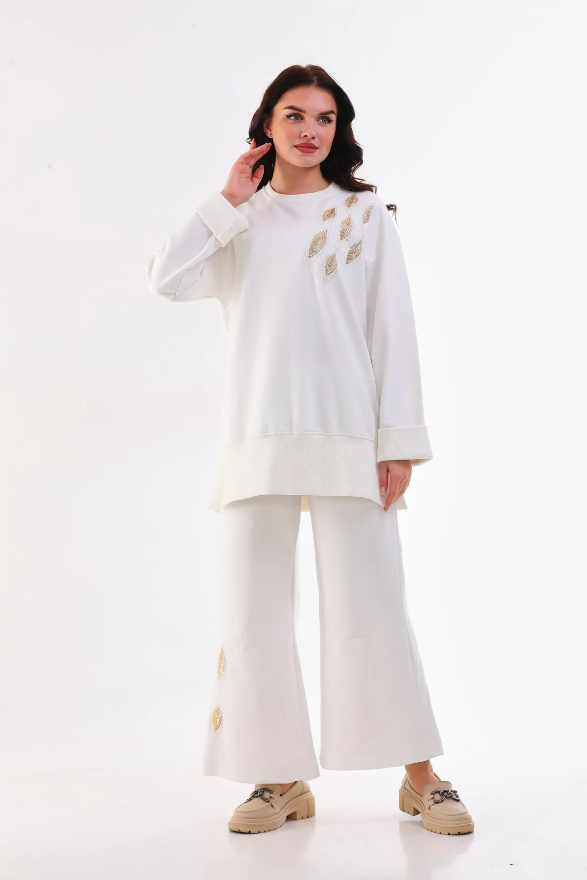 JMN Gold Anther Tracksuit White