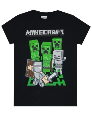 Minecraft Adventure Logo Boy's Black T-Shirt