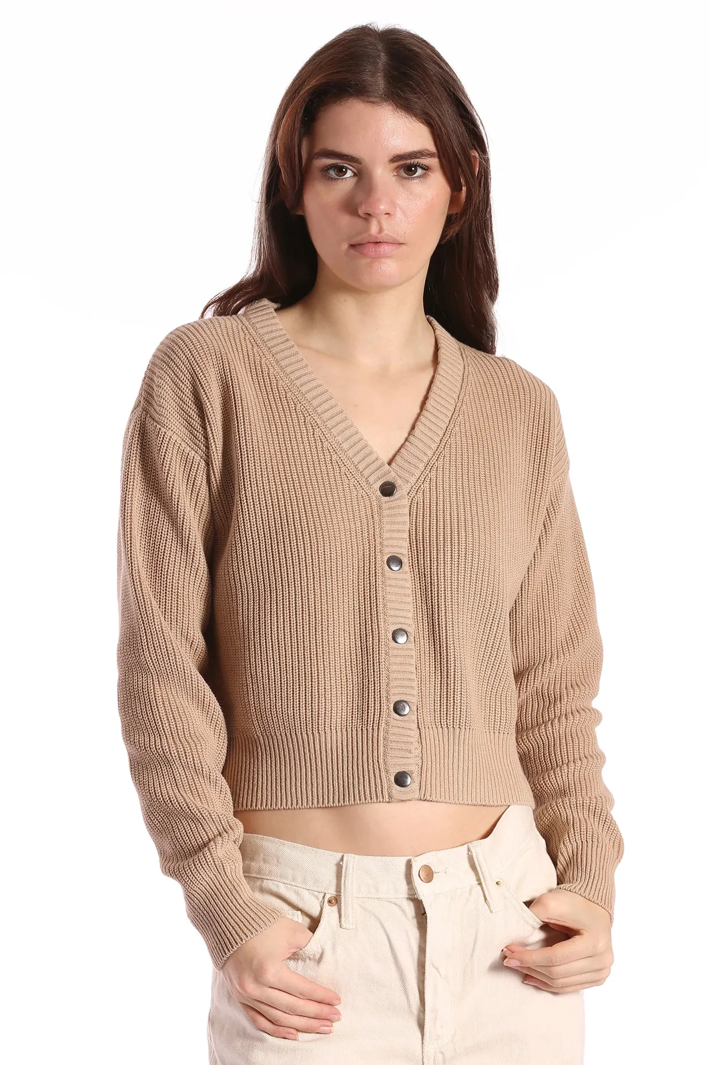 Minnie Rose Shaker Cropped Cardigan