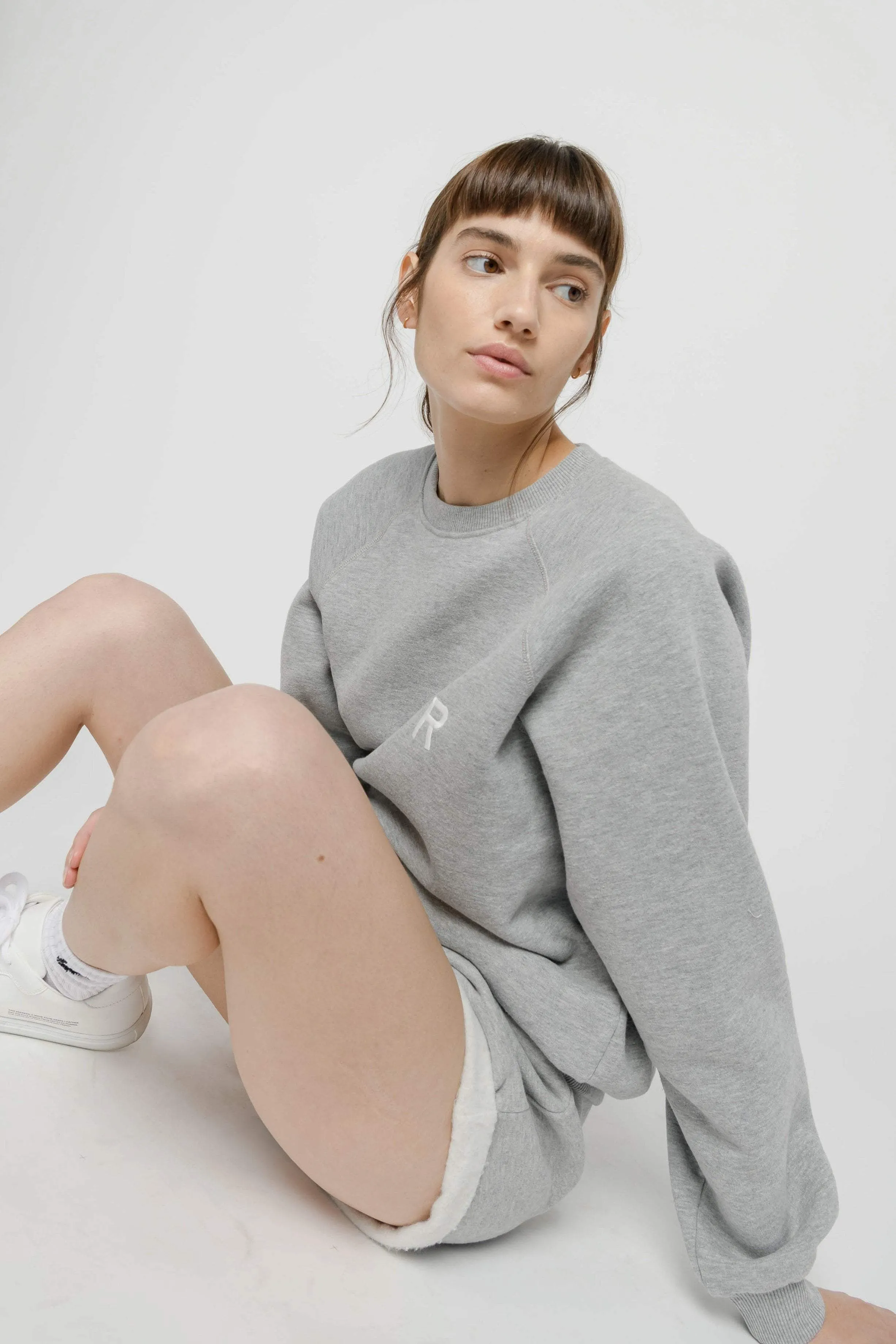 OVERSIZED SWEATSHIRT - HEATHER GREY