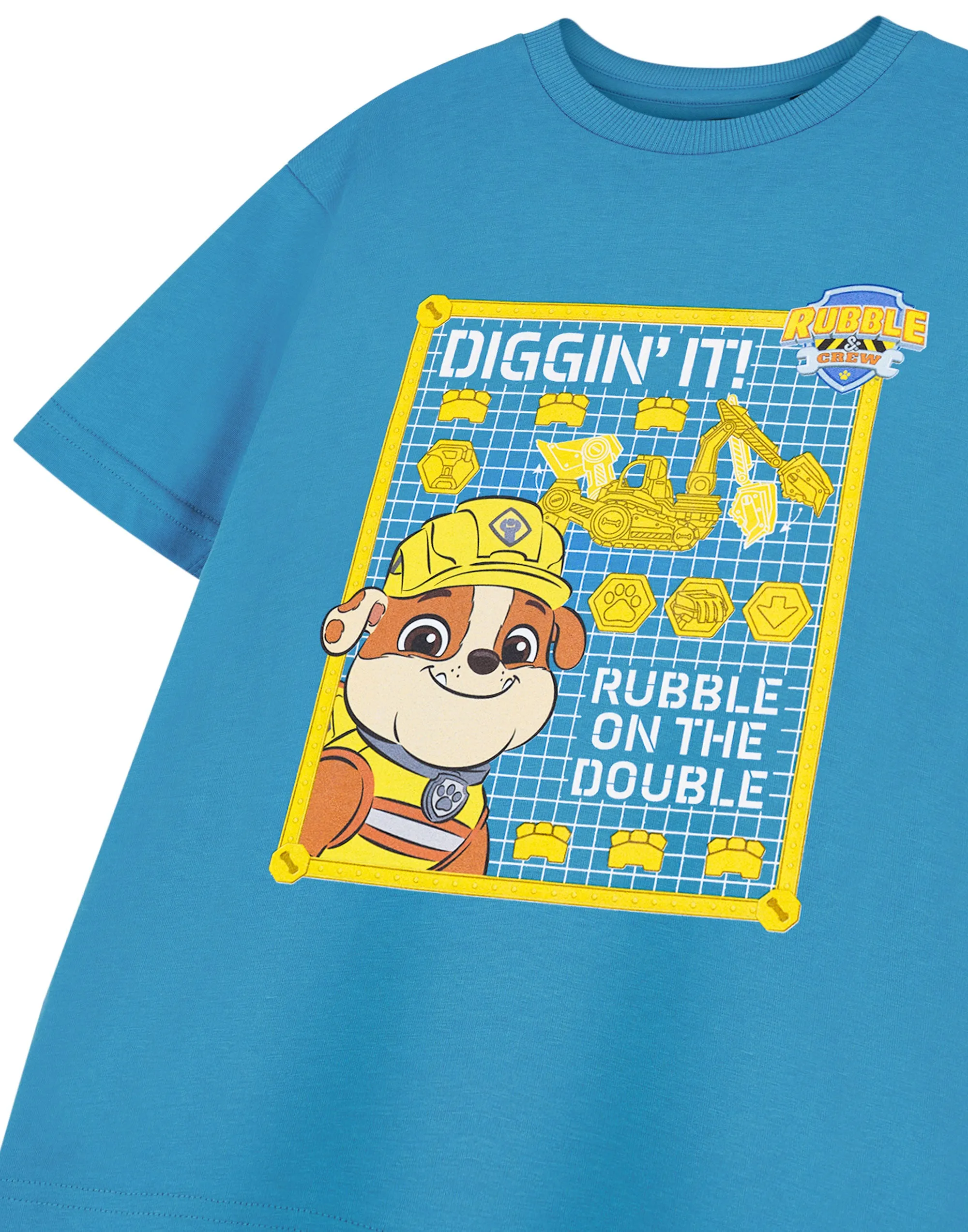 Paw Patrol Diggin' It Boys Blue Short Sleeved T-Shirt